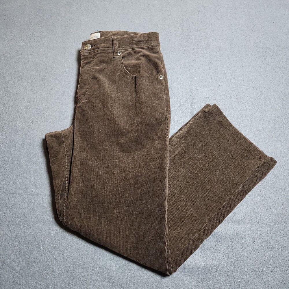 Chico's Corduroy Pants Women .5 US 6 Brown Mid Rise Straight Leg
